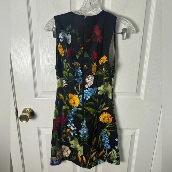 Alice + Olivia Wynell A-Line Mini Dress in Social Hour Black 2 - Picture 4 of 8